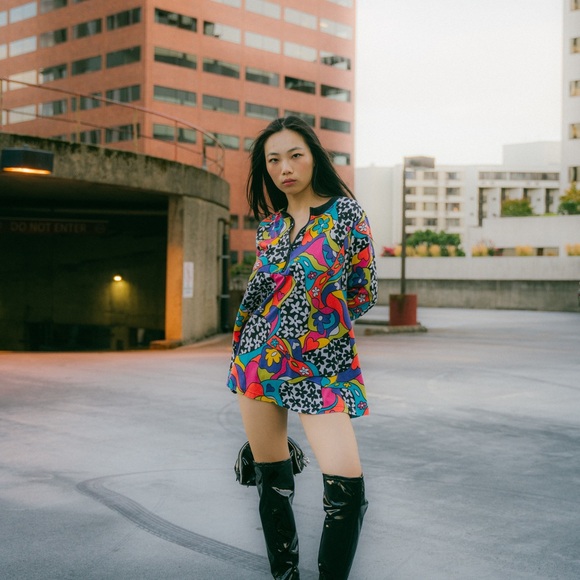 Vintage 90’s y2k dress by Traffic Jam made in USA 
quarter zip up dress/tunic - Picture 8 of 9